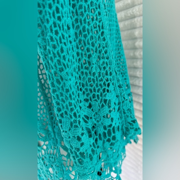 Teal Crochet Knit Top/Coverup - Picture 13 of 15